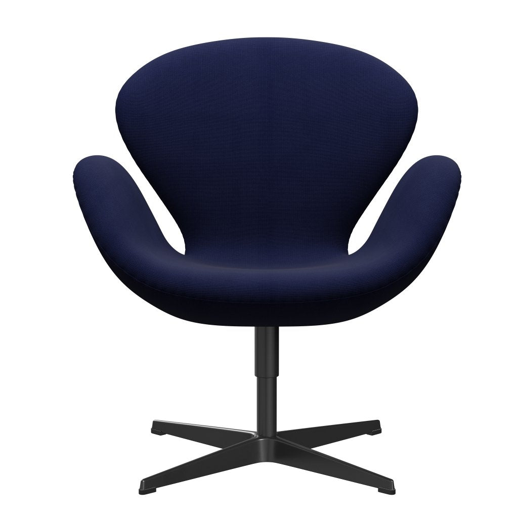 [product_category]-Fritz Hansen Swan Lounge Chair, Black Lacquered/Fame Dark Blue (66005)-Fritz Hansen-3320-F66005-BLLA-FRI-1