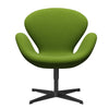  Swan Lounge Chair Black Lacquered/Fame Green