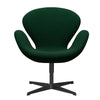  Swan Lounge Chair Black Lacquered/Hallingdal Bottle Green