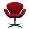  Swan Lounge Chair Black Lacquered/Hallingdal Classic Red