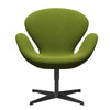  Swan Lounge Chair Black Lacquered/Hallingdal Green