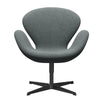  Swan Lounge Chair Black Lacquered/Hallingdal Grey