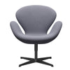 Fritz Hansen Swan Lounge Chair, Black Lacquered/Re Wool Lavender/Natural