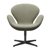 Fritz Hansen Swan Lounge Chair, Black Lacquered/Re Wool Lime Green/Natural