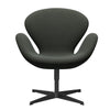 Fritz Hansen Swan Lounge Chair, Black Lacquered/Rime Brown/Moss Green