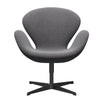 Fritz Hansen Swan Lounge Chair, Black Lacquered/Rime Salt & Pepper