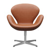 Fritz Hansen Swan Lounge Chair, Satin Brushed Aluminium/Grace Walnut