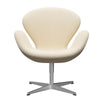  Swan Lounge Chair Satin Brushed Aluminium/Steelcut White