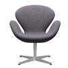 Fritz Hansen Swan Lounge Chair, Silver Grey/Divina Md Delicate Blue Grey