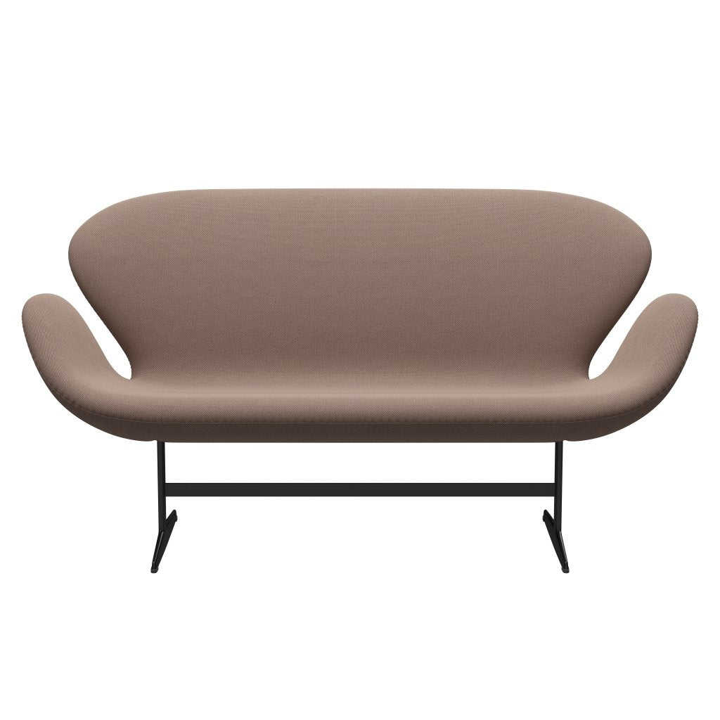 [product_category]-Fritz Hansen Swan Sofa 2 Seater, Black Lacquered/Capture Brown-Fritz Hansen-3321-CP6701-BLLA-FRI-1