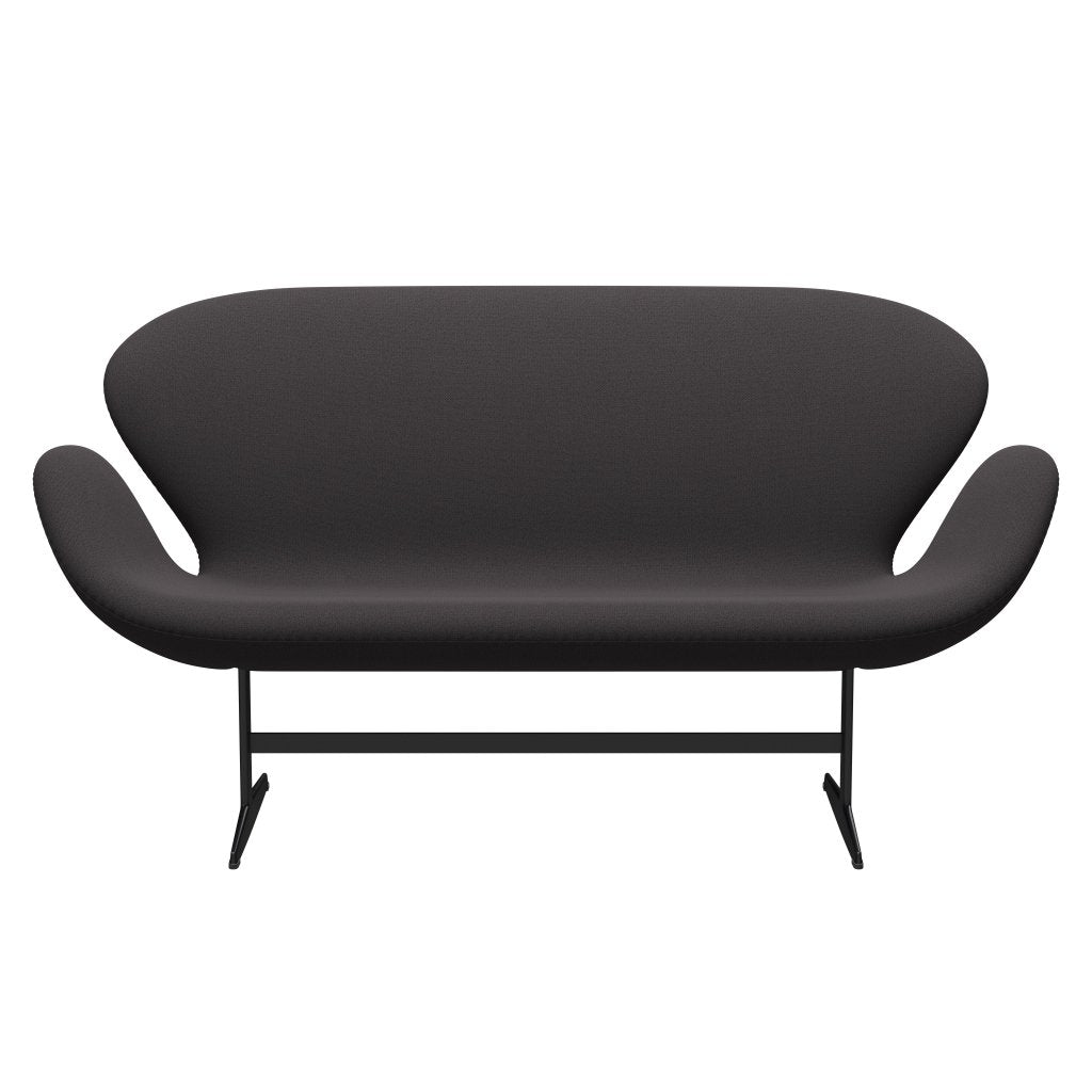 [product_category]-Fritz Hansen Swan Sofa 2 Seater, Black Lacquered/Capture Charcoal-Fritz Hansen-3321-CP5501-BLLA-FRI-1