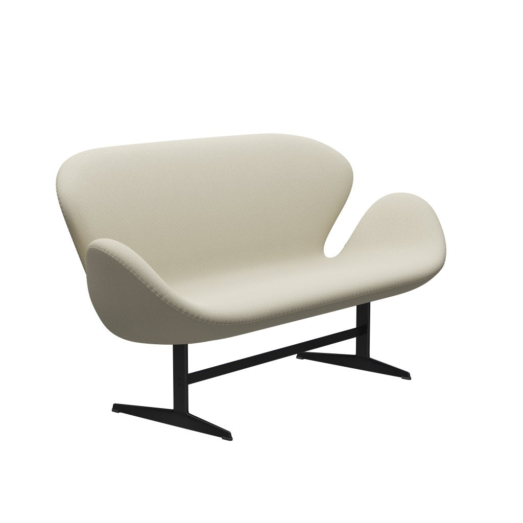 [product_category]-Fritz Hansen Swan Sofa 2 Seater, Black Lacquered/Diablo Oatmeal-Fritz Hansen-3321-DIA201-BLLA-FRI-2