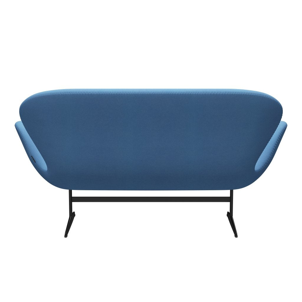 [product_category]-Fritz Hansen Swan Sofa 2 Seater, Black Lacquered/Divina Light Blue (712)-Fritz Hansen-3321-DIV712-BLLA-FRI-4