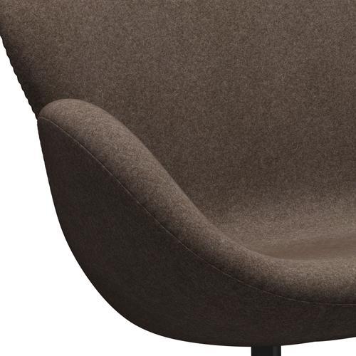 [product_category]-Fritz Hansen Swan Sofa 2 Seater, Black Lacquered/Divina Melange Dusty Brown-Fritz Hansen-3321-DIM260-BLLA-FRI-7