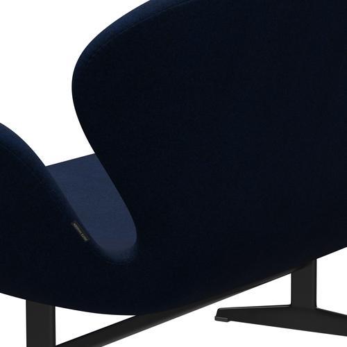 [product_category]-Fritz Hansen Swan Sofa 2 Seater, Black Lacquered/Divina Melange Navy Dark-Fritz Hansen-3321-DIM777-BLLA-FRI-5