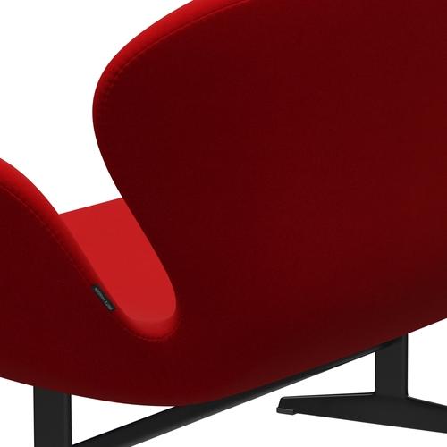 [product_category]-Fritz Hansen Swan Sofa 2 Seater, Black Lacquered/Divina Red (623)-Fritz Hansen-3321-DIV623-BLLA-FRI-5