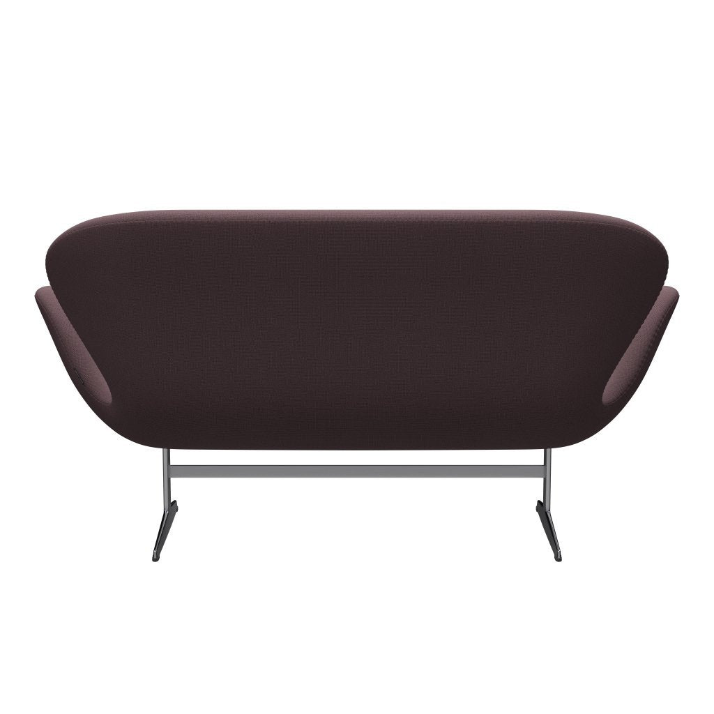 [product_category]-Fritz Hansen Swan Sofa 2 Seater, Satin Brushed Aluminium/Capture Aubergine-Fritz Hansen-3321-CP6302-SPAL-FRI-4