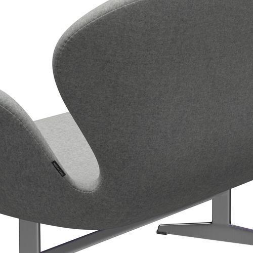 [product_category]-Fritz Hansen Swan Sofa 2 Seater, Satin Brushed Aluminium/Divina Melange Light Grey-Fritz Hansen-3321-DIM120-SPAL-FRI-5