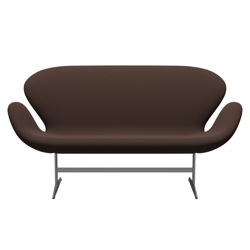 [product_category]-Fritz Hansen Swan Sofa 2 Seater, Silver Grey/Capture Chocolate Brown-Fritz Hansen-3321-CP6901-SGBASE-FRI-1