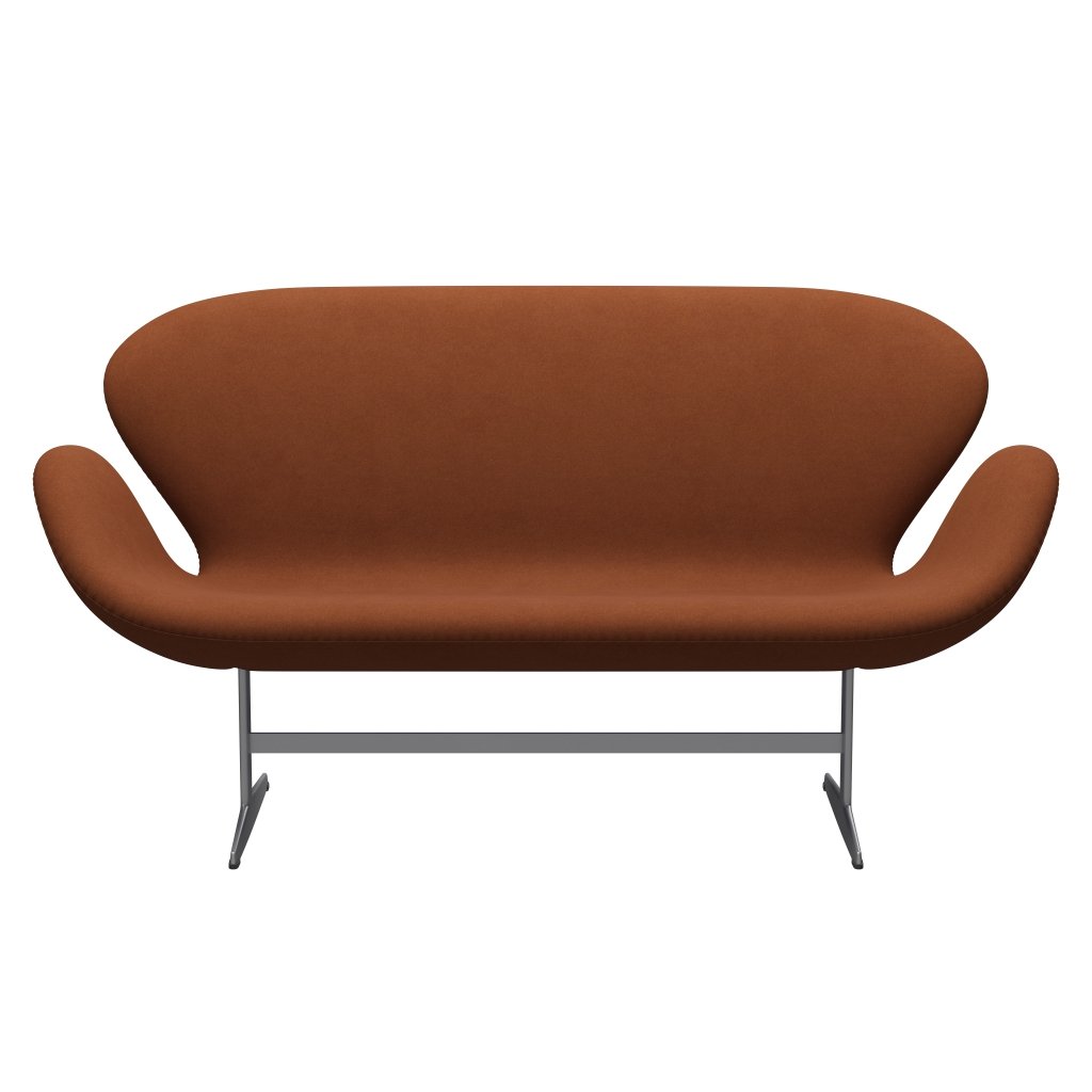 [product_category]-Fritz Hansen Swan Sofa 2 Seater, Silver Grey/Divina Brown (346)-Fritz Hansen-3321-DIV346-SGBASE-FRI-1