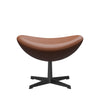 Fritz Hansen Le cuir de tabouret d'oeuf, noire noire / essentiel