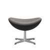 Fritz Hansen Le cuir tabouret d'oeuf, l'aluminium brossé en satin / lave essentielle