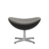 Fritz Hansen Le cuir de tabouret d'oeuf, gris argenté / lave essentielle