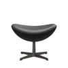 Fritz Hansen Le cuir de tabouret d'oeuf, graphite chaud / noir essentiel