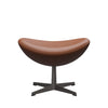 Fritz Hansen Le cuir de tabouret d'oeuf, graphite chaud / noix essentielle
