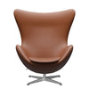 Fritz Hansen The Egg Lounge Chair Leather, Satin Brushed Aluminium/Essential Walnut