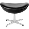 Fritz Hansen Le cuir tabouret d'oeuf, élégance noire