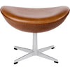 Fritz Hansen Le cuir tabouret d'oeuf, l'élégance noyer