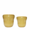 Hübsch Care pot en céramique jaune ensemble de 2