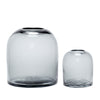 Hübsch Ensemble gris fumé en verre à vase dôme de 2