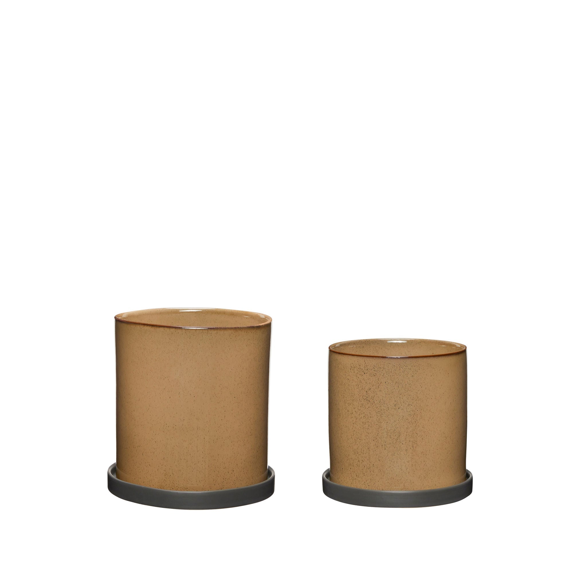 Hübsch Era Pots Brown (set of 2)