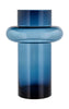 Lyngby Glas Vase de tube H: 40 cm, bleu foncé