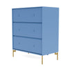 Montana transport commode avec les jambes, bleu azur / laiton