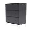 Montana transport commode avec des jambes, noir en carbone / blanc neige