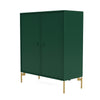 Cabinet de couverture du Montana avec jambes, pin / laiton