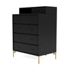 Montana Keep Chest Of Drawers With Legs, Black/Brass