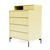 Montana Keep Chest Of Drawers With Legs, Camomile/Black