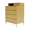 Montana Keep Chest Of Drawers With Legs, Cumin/Matt Chrome