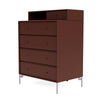 Montana Keep Chest Of Drawers With Legs, Masala/Matt Chrome