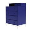 Montana Keep Chest Of Drawers With Legs, Monarch Blue/Snow White