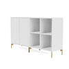 Montana Pair Classic Bookboard avec les jambes, nouveau blanc / laiton
