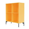 Montana Show Bookcase With Legs, Acacia/Black