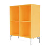 Montana Show Bookcase With Legs, Acacia/Matt Chrome