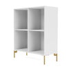 Montana Show Bookcase With Legs, Snow White/Brass