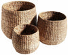 Muubs Panier rond noir (ensemble de 3) s + m + l, naturel