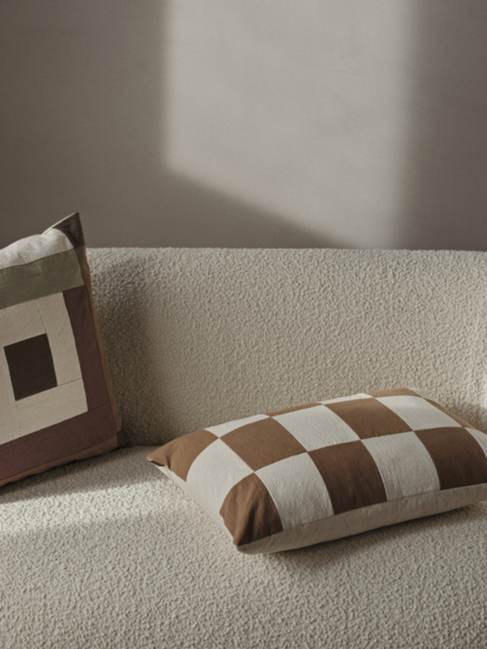 Ferm Living Fold Patchwork Cushion Sugar Kelp/Undyed